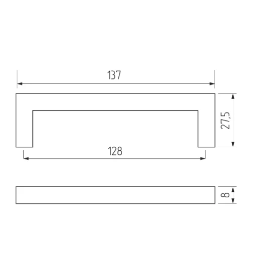 Ручка-скоба H70-128, хром