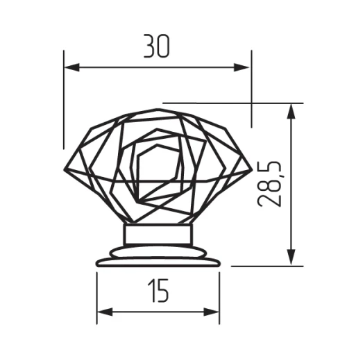 Ручка-кнопка H07, кристалл d=30 mm