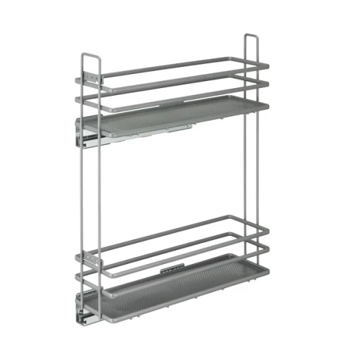 Бутылочница 200 мм 2-уров. 450*145*500 плоский стальной прут, пласт. поддон, серый