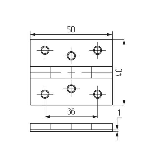 Петля карточная 50" 50х40 , оцинкованная Польша"