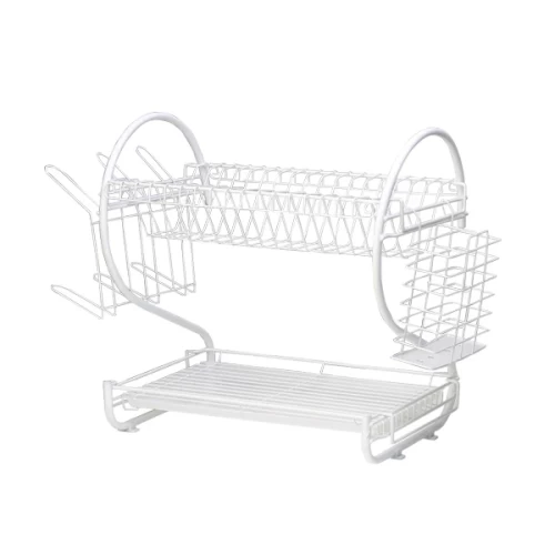 Посудосушитель двухуровневый настольный  белый