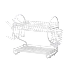 Посудосушитель двухуровневый настольный  белый