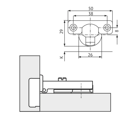Мини-петля FGV накладная 51AGH5050005000 Integra slowmotion со встроенным доводчиком (90/110)