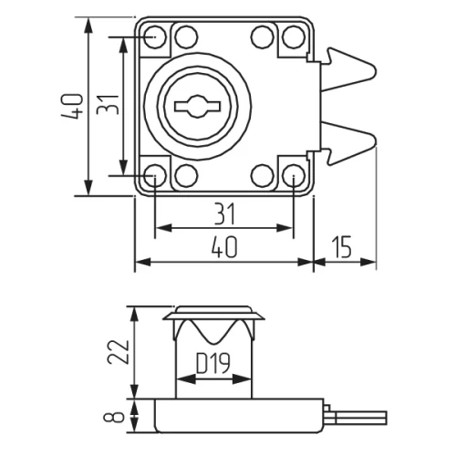 Замок LOCK.202.CR, для шкафа-купе