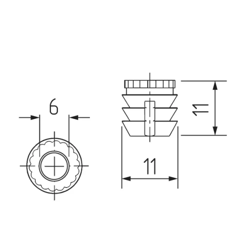 Футорка для эксцентриковой стяжки, пластик