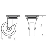 Колесная опора усиленная с поворотной площадкой d=40