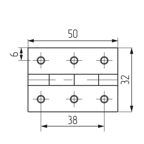 Петля карточная 50х30 (никель) - 6 отверстий