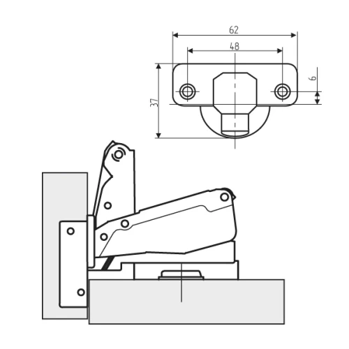 Петля FGV 175° 51AWH505005000 Integra slowmotion со встроенным доводчиком