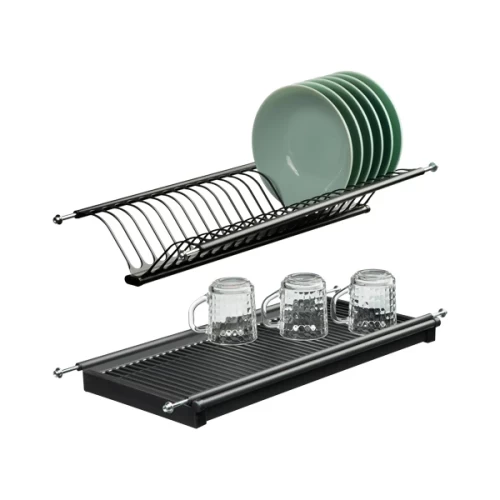 Посудосушитель 400 мм 565х280х65мм, нержавеющая сталь черный (комплект)