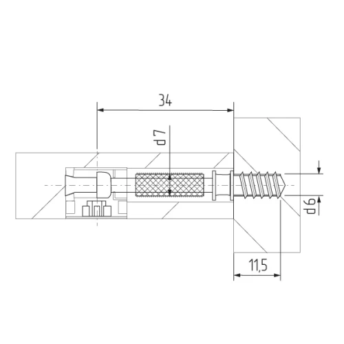 Шток эксцентрика 8х34 (саморез) FGV Италия