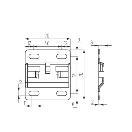 Подвеска каркаса регулируемая, комплект с площадками, серой заглушкой и винтами