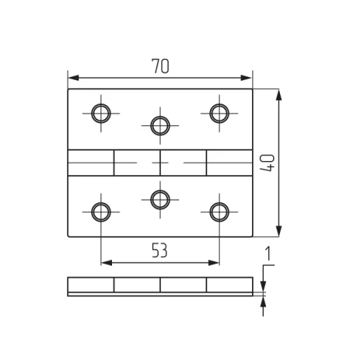 Петля карточная 70" 70х40 , оцинкованная Польша"