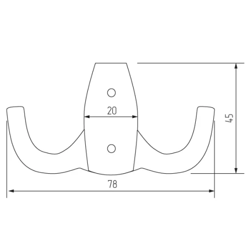 Крючок R21, 2-х рожковый, черный матовый