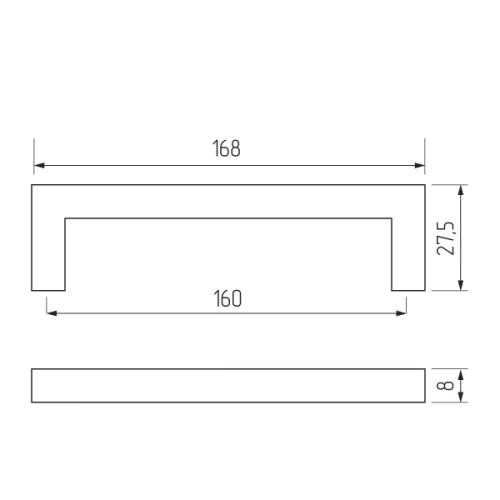 Ручка-скоба H70-160, черный
