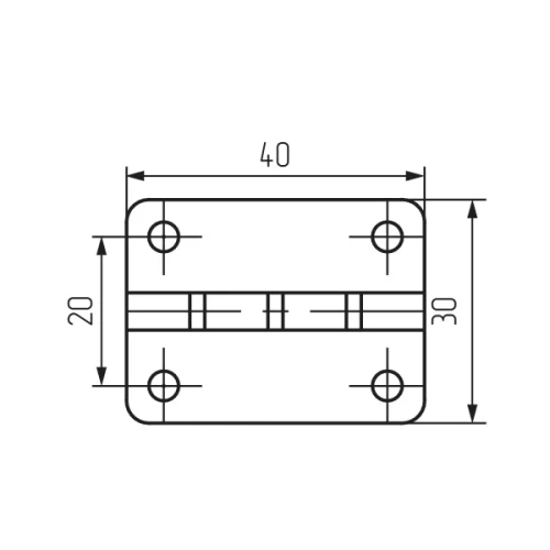 Петля карточная со вставкой 40х30, цинк