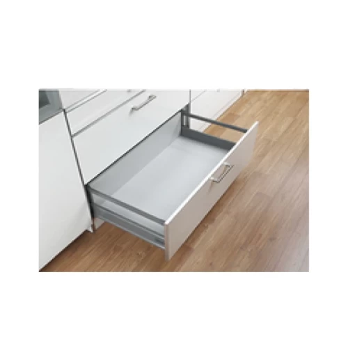 Комплект выдвижного ящика Unihopper Mental box - 2 500 мм, серебро с рейлингом универсальной высоты.