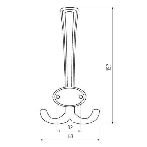 Крючок R23, 3-х рожковый, античная бронза