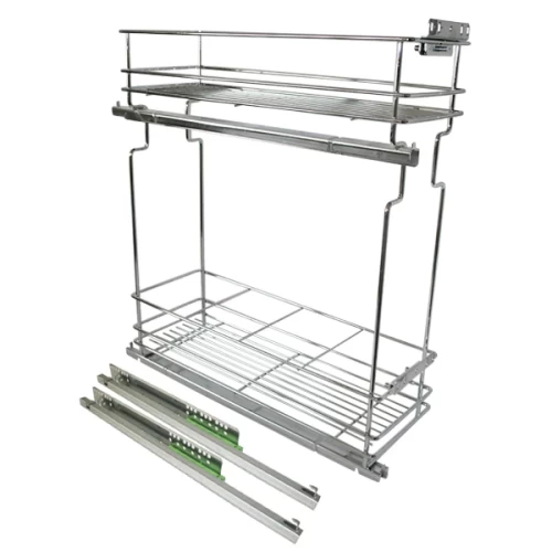 Бутылочница 200мм 2-х уровневая FGV 155х500х530 левая, с направляющими, с доводчиком