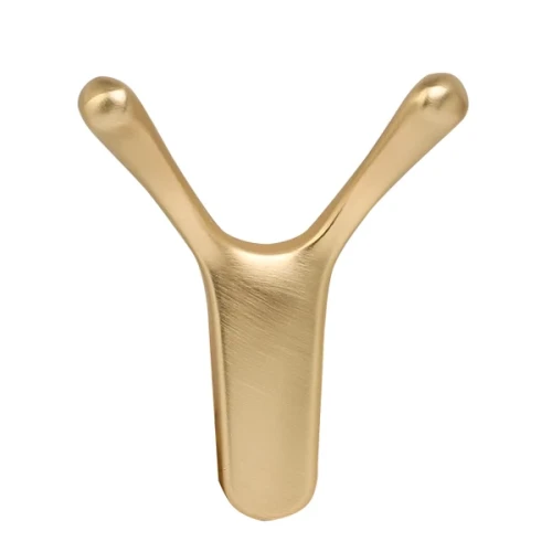 Крючок R24, 2-рожковый, золото браш