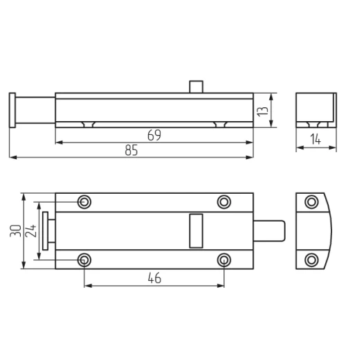 Защелка автомат, золото (808А)