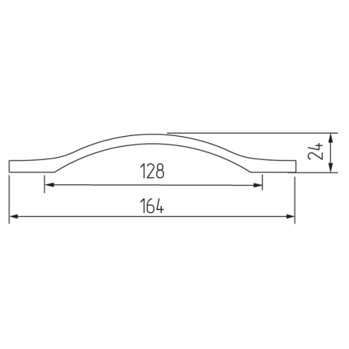 Ручка-скоба H76-128, хром АЛЮМИНИЙ