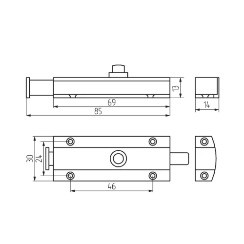 Защелка автомат, хром (808А)