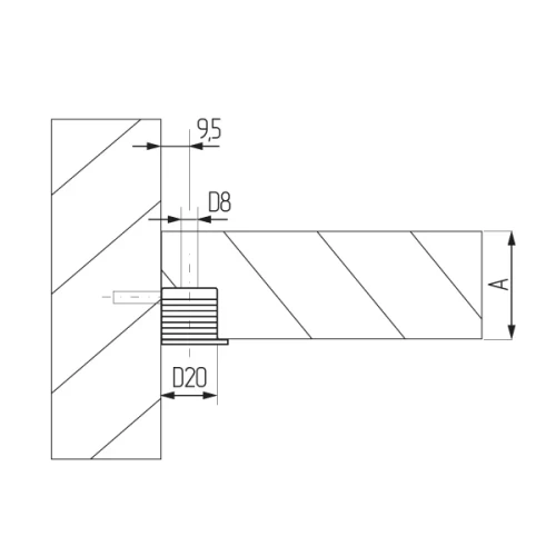Эксцентрик усиленный пластиковый D 20мм белый (WHT)