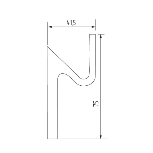 Крючок R25, 1-рожковый, никель браш