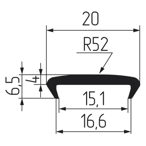 Профиль С16мм гибкий, бук фактурный (Рион)