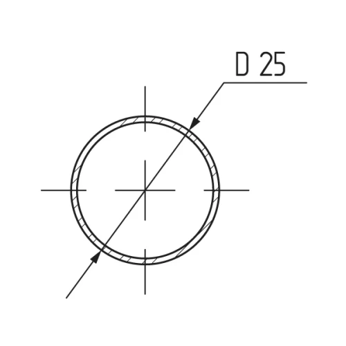 Труба d=25мм х 3,0мх 0,7мм круглая, сталь, хром  (упаковка картонная)