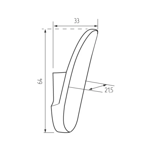 Крючок R26, 1-рожковый, черный матовый