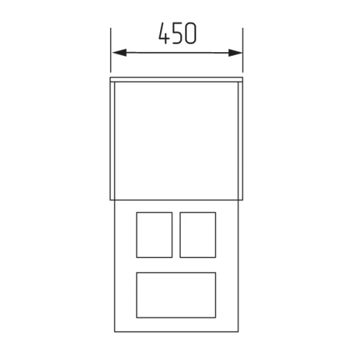 Выдвижная система раздельного хранения 2х8л + 17л в базу 450мм нижнего крепления, с доводчиком