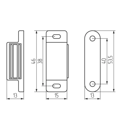 Защёлка магнитная одинарная коричневая