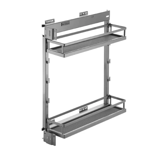 Выдвижная корзина UNIHOPPER 160Х490Х585 левая в базу 200мм, серая, с доводчиком
