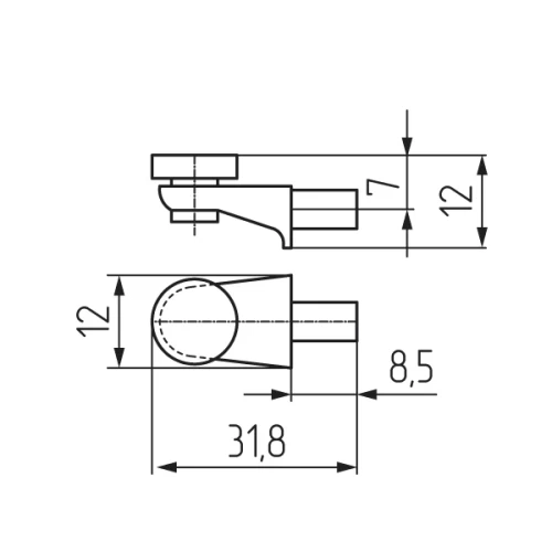Полкодержатель 5*8,5 с амортизатором 37108.001