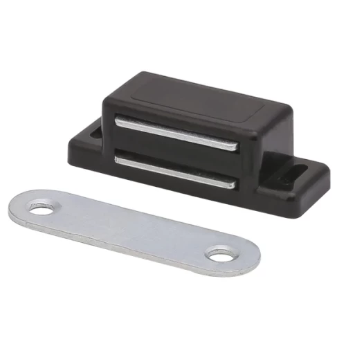 Защёлка магнитная одинарная черная, 2.5 кг,  с ответной планкой