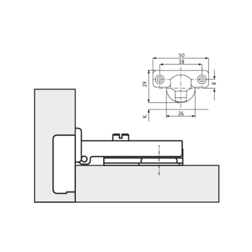 Минипетля накладная MF-402A, slide-on