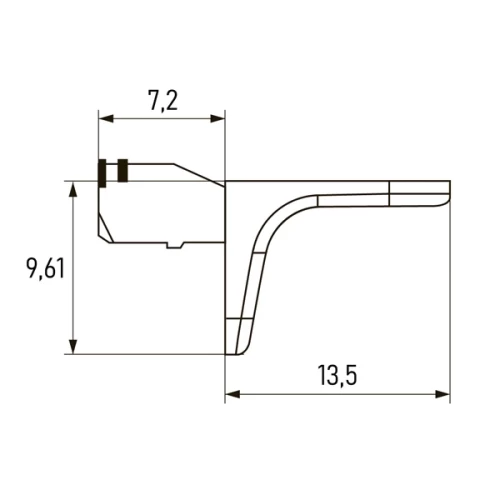 Полкодержатель Г-образный цинк 5*8, никель