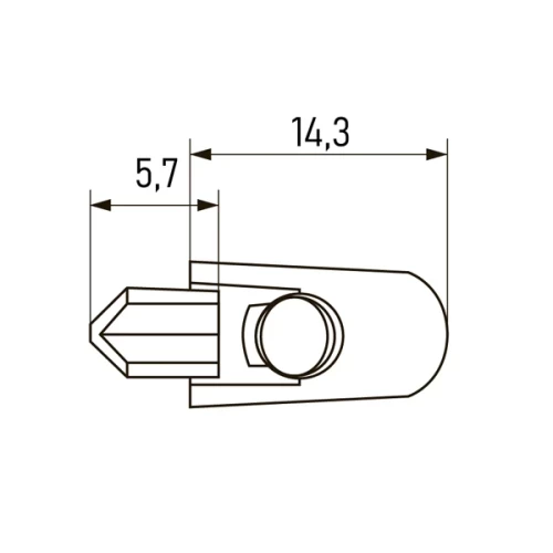 Полкодержатель Г-образный цинк 5*8, никель, с фиксацией