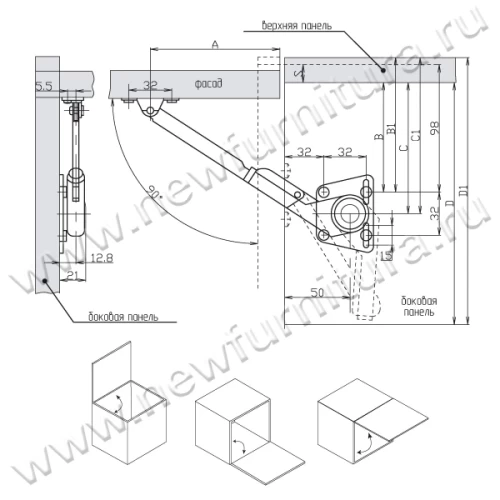 Кронштейн антресольный LS01 , комплект левый+правый