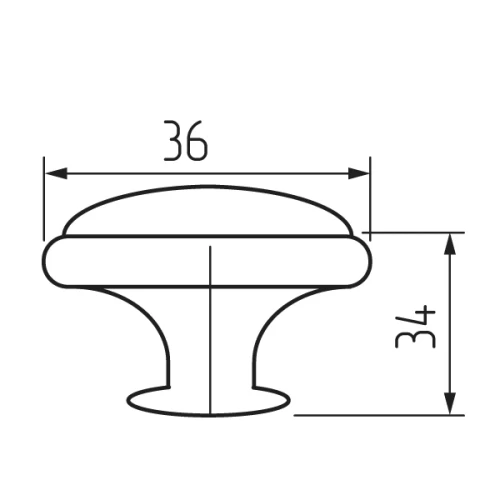 Ручка-кнопка R50, серый, керамика GF/Blu/F20