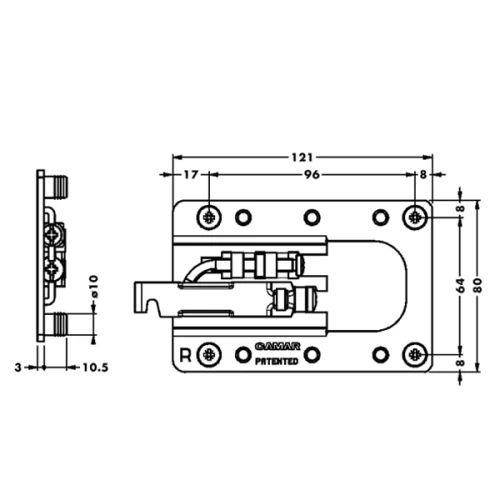 Подвеска каркаса со встроенным ящиком усиленная 807.XL.Z1.RV.DX правая, CAMAR