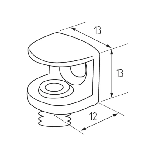 Полкодержатель для стеклянной полки толщиной 5-9мм, никель