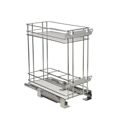 Корзина 2-уровневая Compagnucci 364х495х490 в базу 400мм, хром, с направляющими с доводчиком нижним креп.