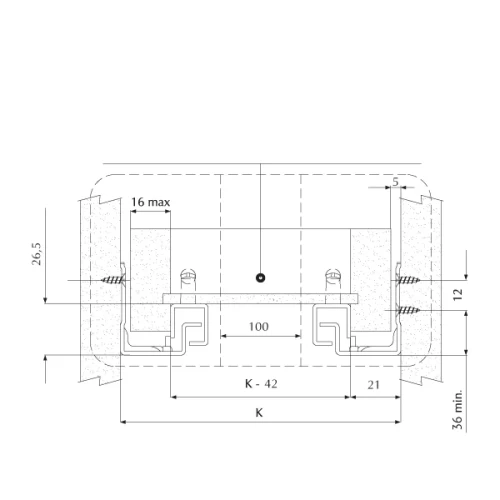 Шариковые направляющие скрытого типа 350мм Clip-on полного выдв. с доводчиком CS.350