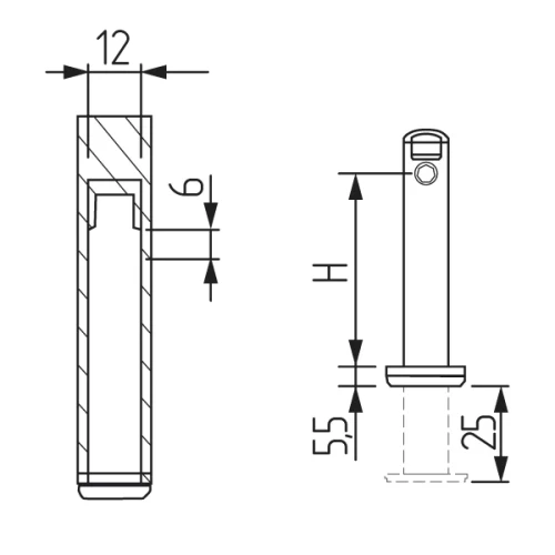 Регулятор опорный врезной Н.70 для 16ДСП Италия