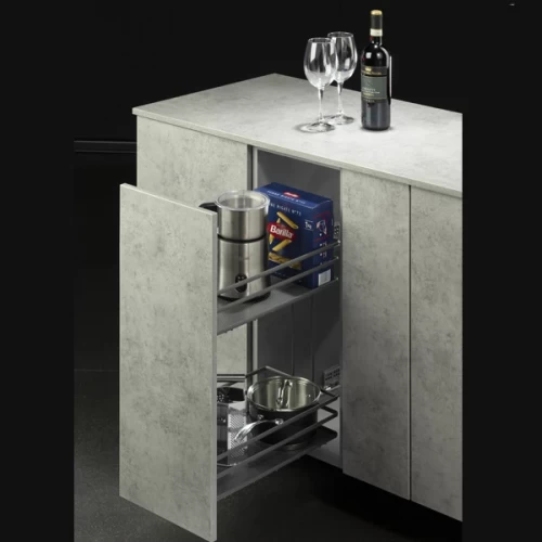 Бутылочница 400 мм 2-уров. 450*340*500 нижнего крепления,плоский стальной прут, пласт. поддон, серый