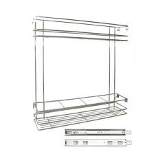 Бутылочница 200 мм 2-уров. 460*160*480 с направляющими 45 мм с доводчиком