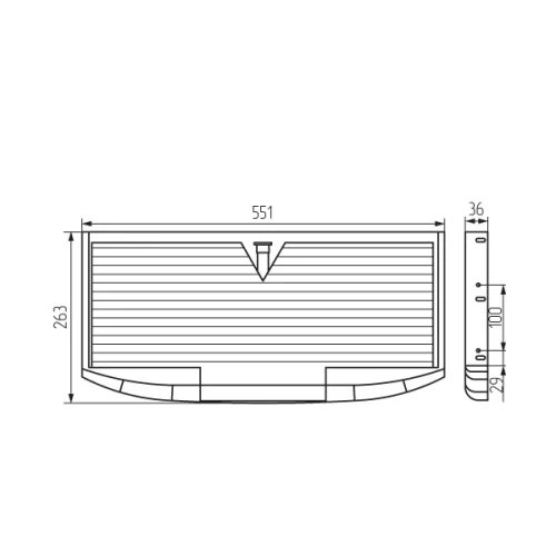 Полка  для клавиатуры К-2, 551х263х36 мм