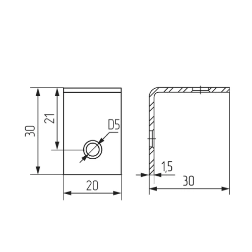 Уголок 30х30х20 ( Россия )